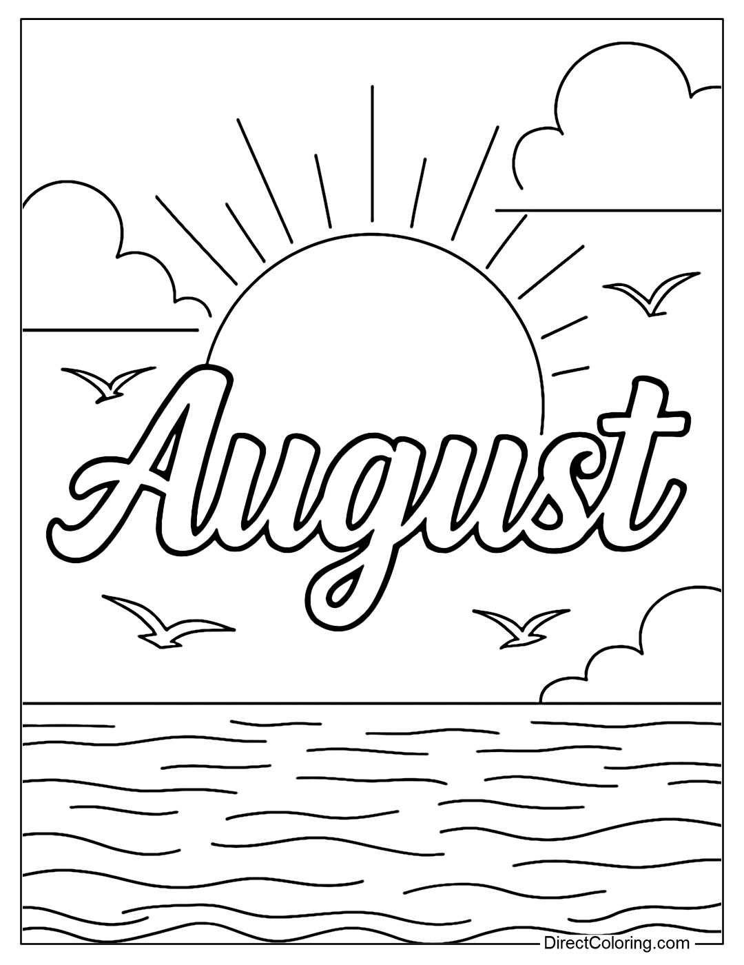 Coloring page of the word 